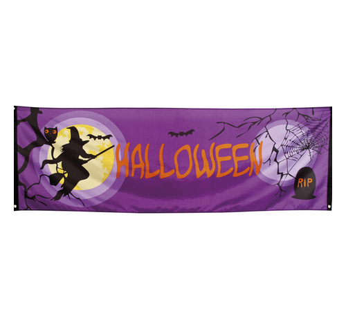 Griezelfeest Halloween banner paars