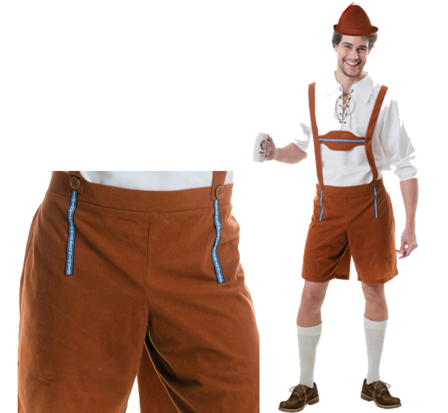 Bruin Beige Lederhose kostuum oktoberfest