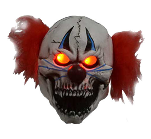 Horror clown masker met verlichte ogen