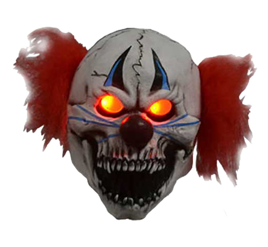 Horror clown masker met verlichte ogen