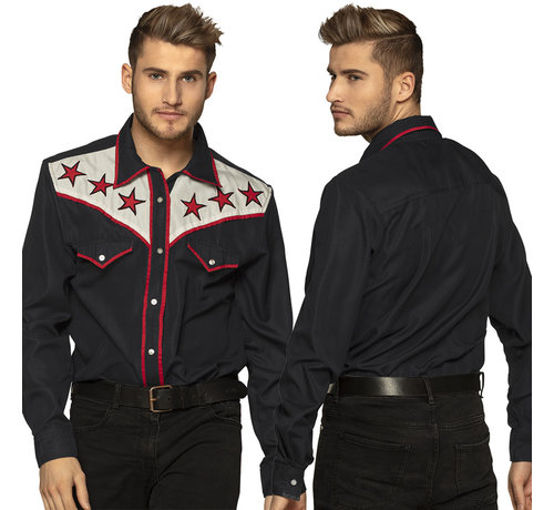 Heren Western Shirts  zwart