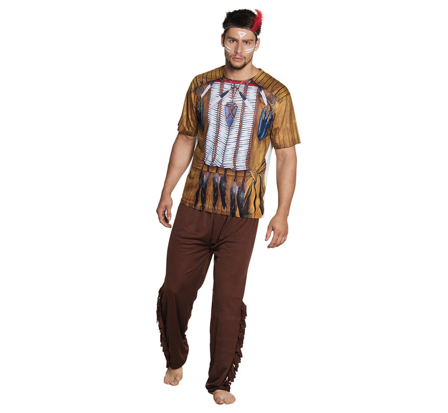 Heren fotorealistische indianen shirt