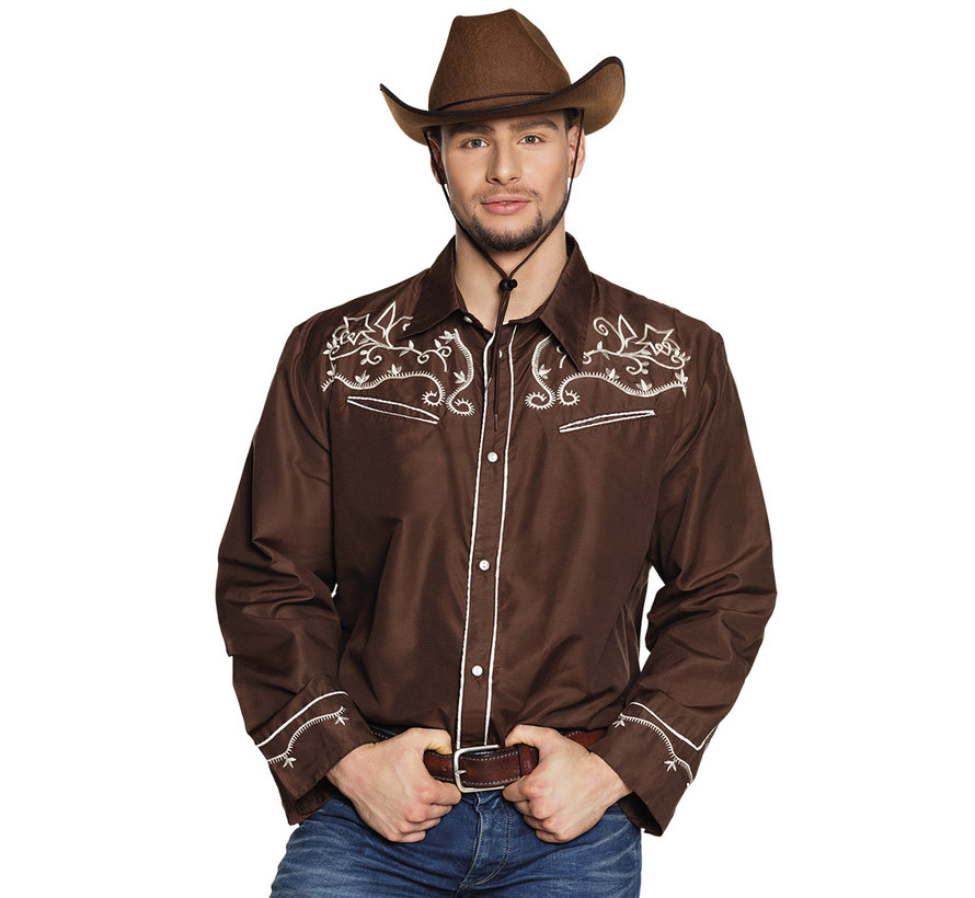 Bruin Cowboy Shirt heren