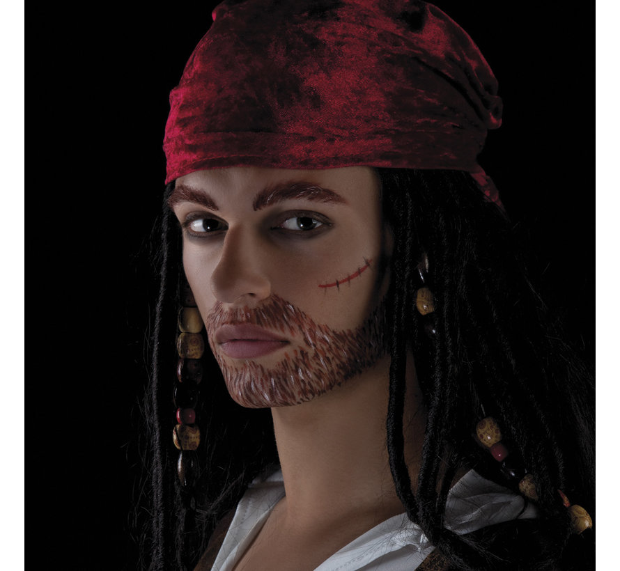 Schminkset Jack Sparrow 4 kleuren