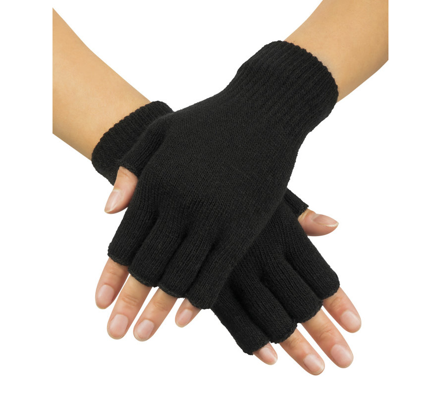 Vingerloze handschoenen zwart