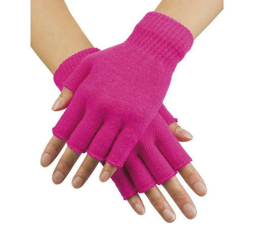 Neon roze vingerloze handschoenen