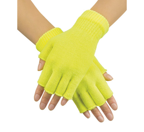 Neon gele vingerloze handschoenen
