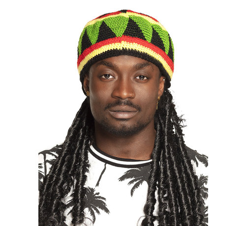 Rasta muts met dreadlocks rasta haar