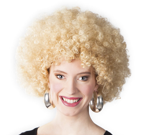 Grote Pruik Afro blond