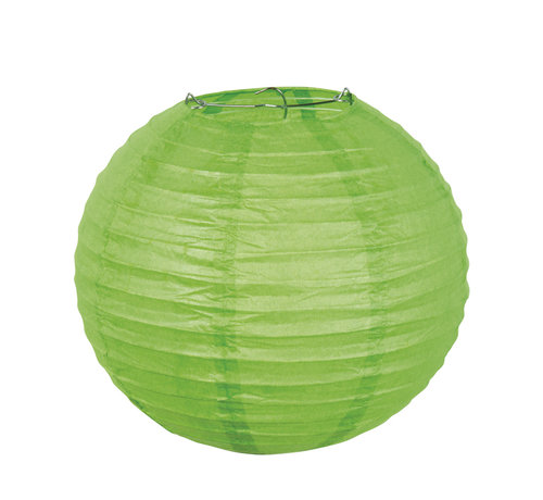 Groene Papieren lampion met draad frame