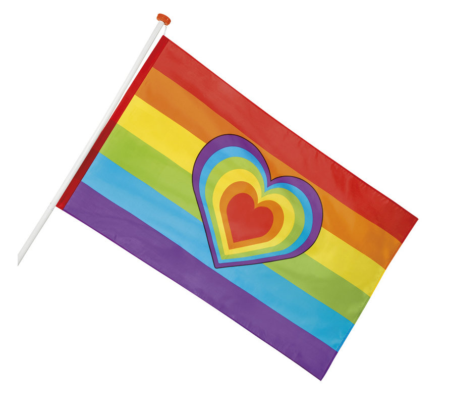 Regenboogvlag met hart