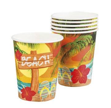 Hawaii beach party wegwerp bekers