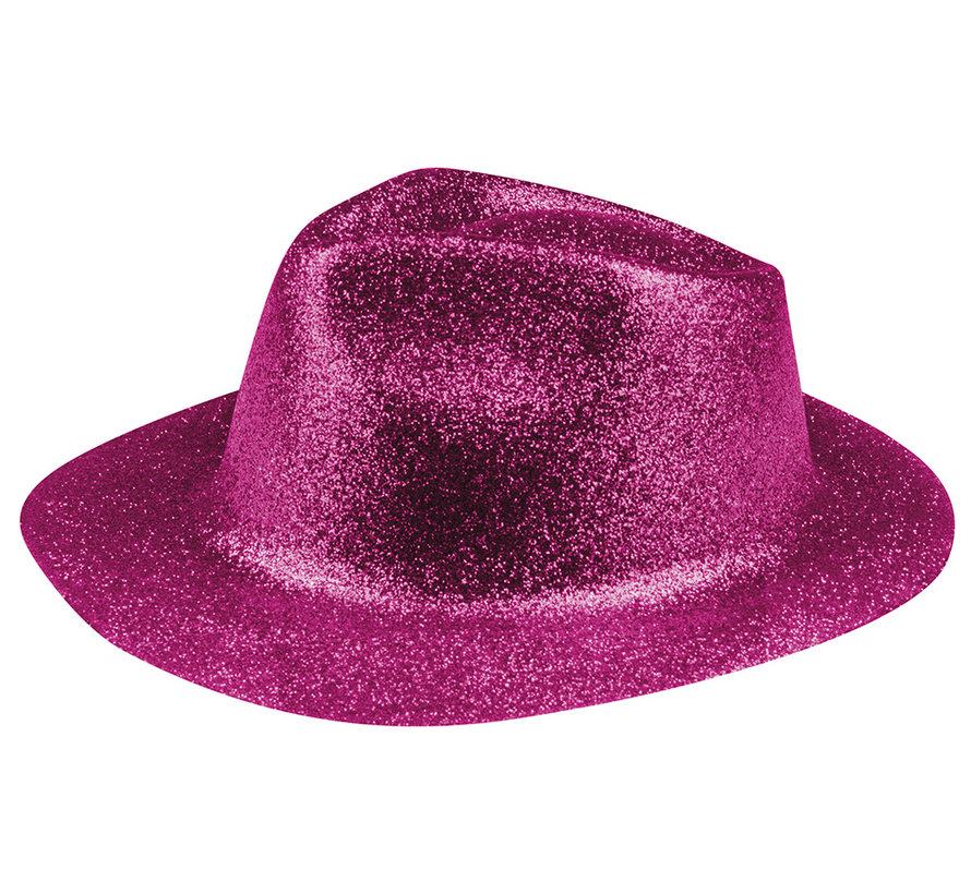 Fuchsia glitter hoedje