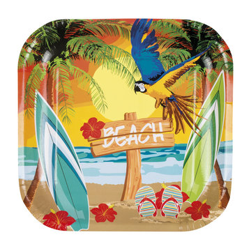 Hawaii beach party wegwerp borden