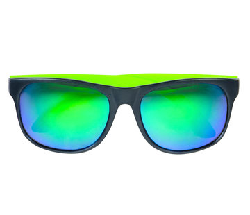 Neon groene zonnebril met spiegelglas