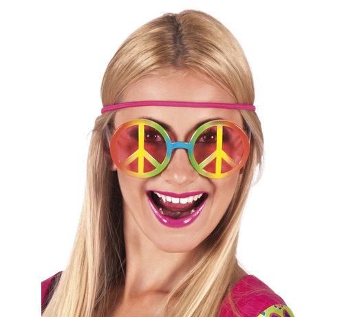 Grote gekleurde hippie bril kopen
