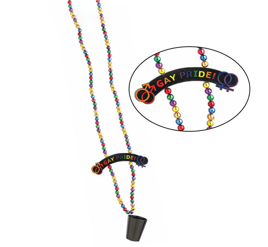 Gay Pride ketting met shot Glas