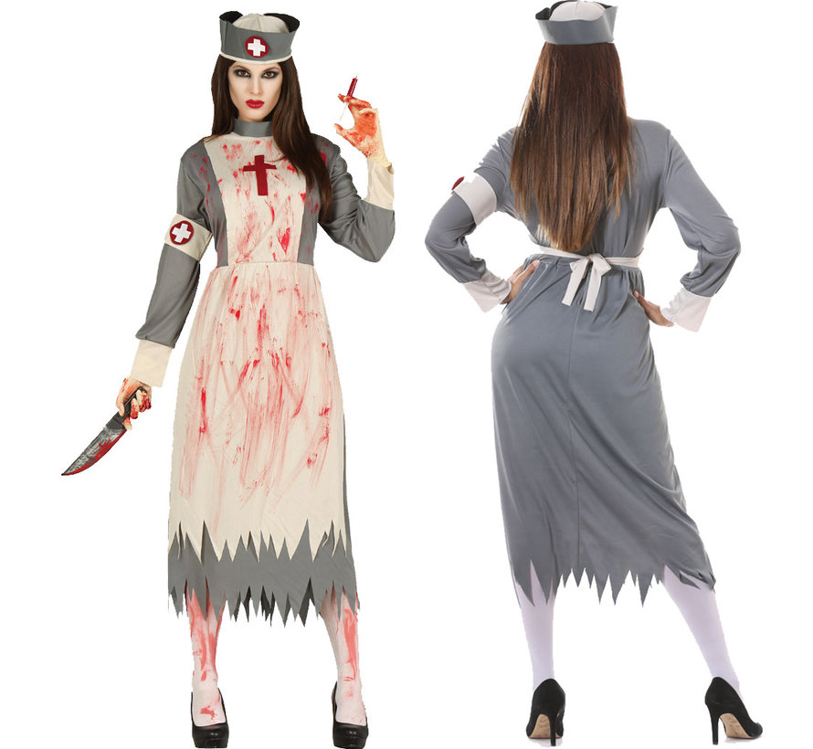 Nostalgisch zombie zuster kostuum