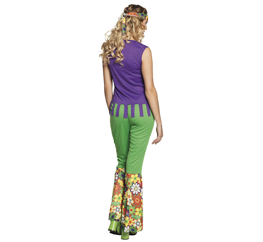 Hippie Broek Dames Flower Power Purple Kopen?