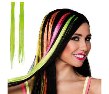 Neon groen  hair extension