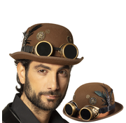 Steampunk hoed met bril