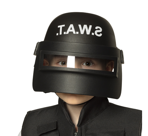 Zwarte S.W.A.T helm voor kinderen