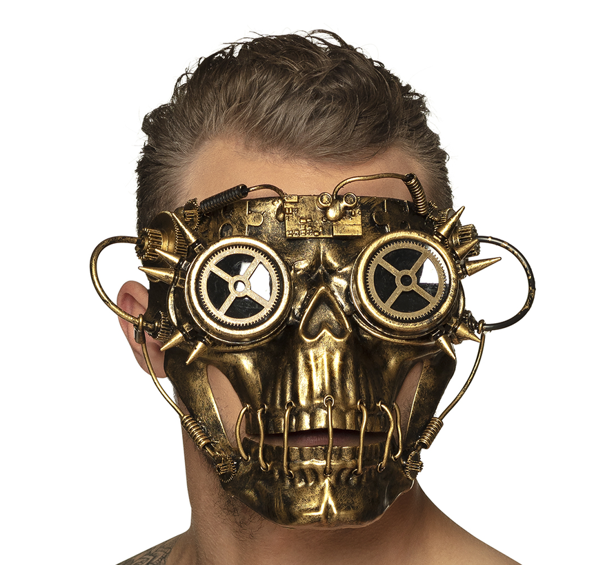 Steampunk skull masker man