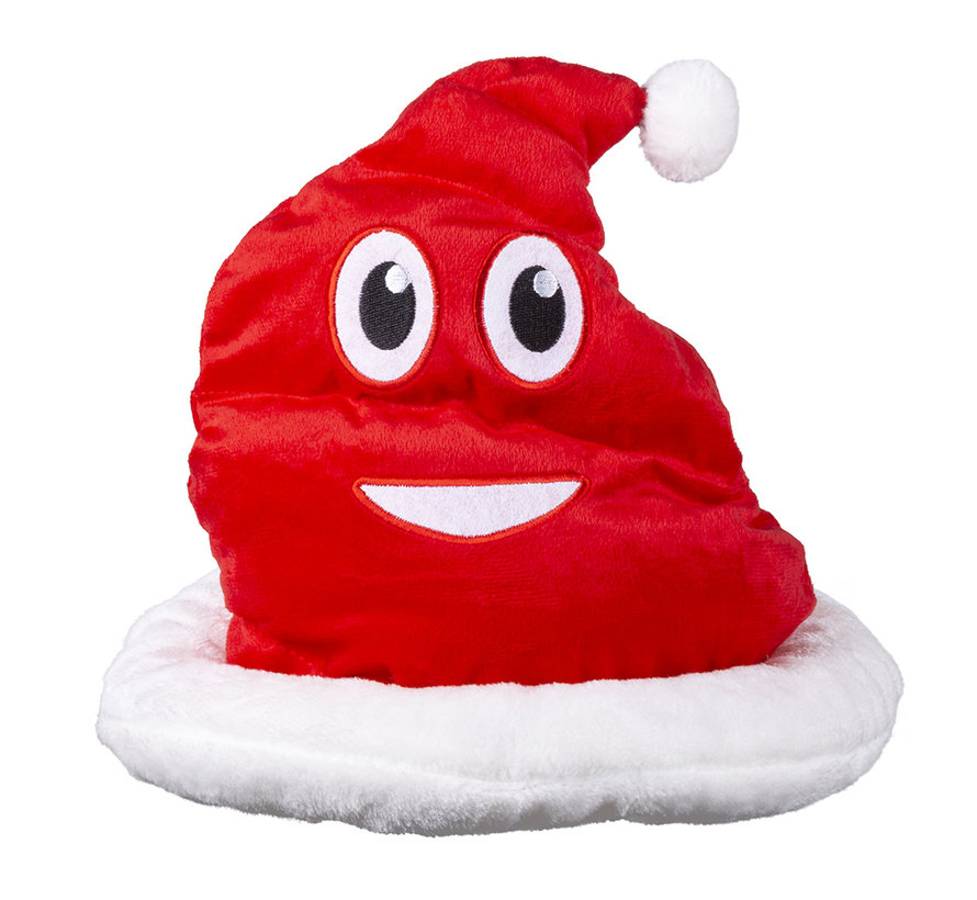 Kerstmuts poep emoji rood