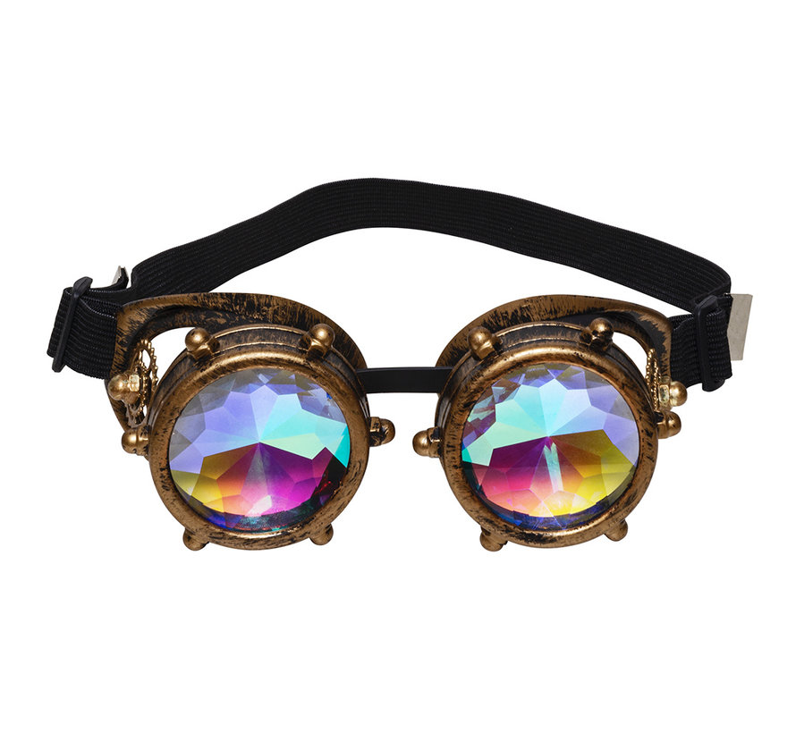 Steampunk bril  met caleidoscope  glazen