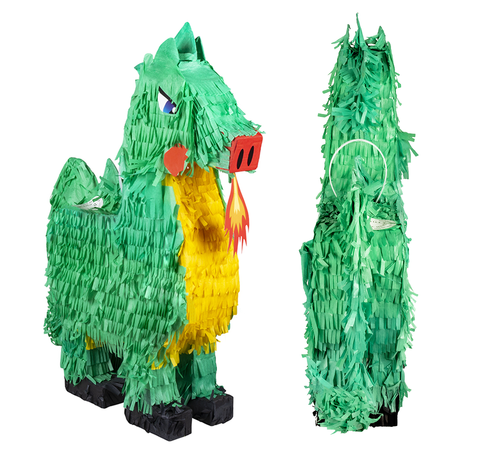 Papieren draak piñata groen