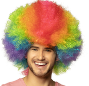 Regenboog afro pruik