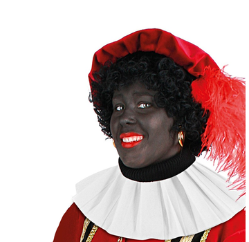 Zwarte piet kraag wit papier