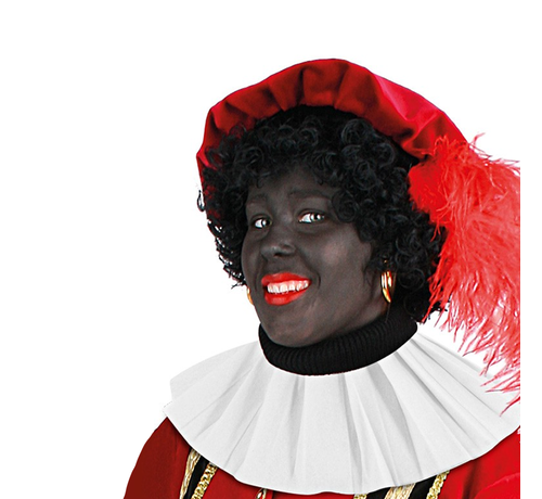 Zwarte piet kraag wit papier