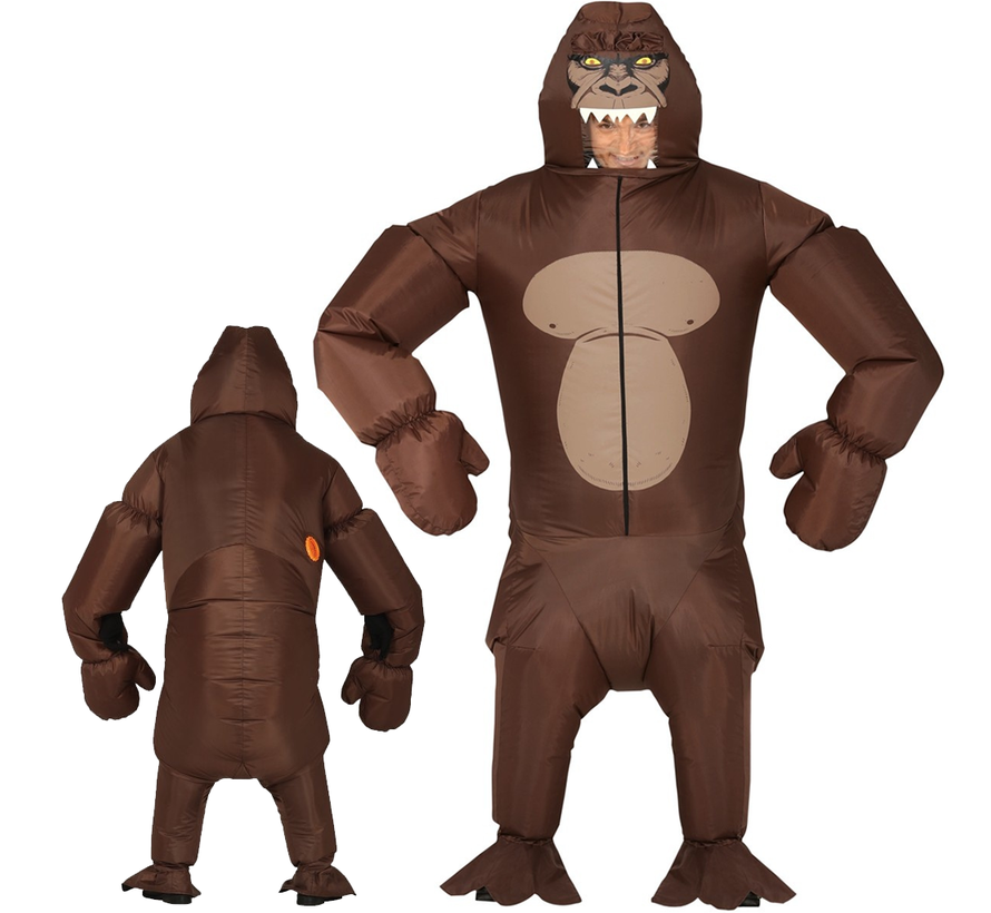 Opblaasbare gorilla kostuum volwassenen