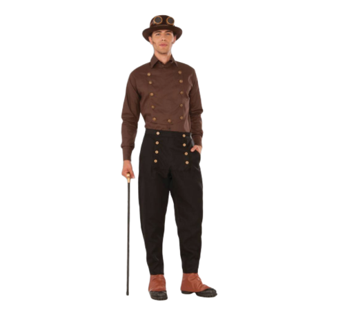 Steampunk bruin heren shirt