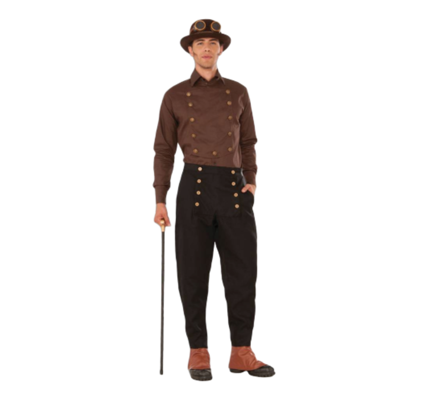 Steampunk bruin heren shirt