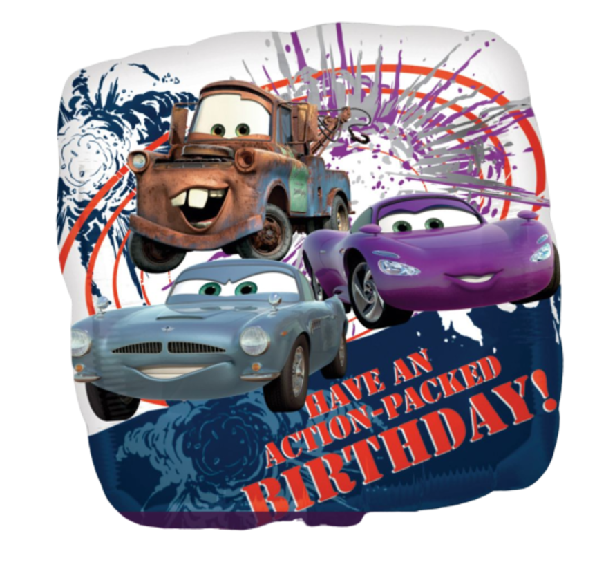 Folieballon Cars "Have an action-packed Birthday"