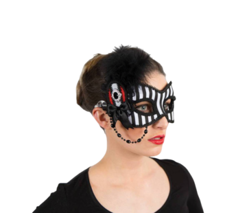 Dames steampunk oogmasker zwart wit