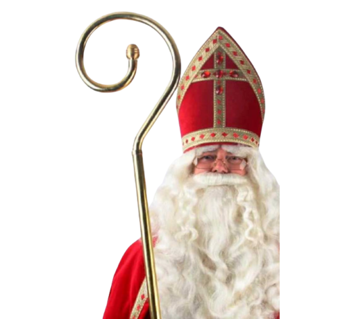 Sinterklaasstaf luxe 3 delig messing knop