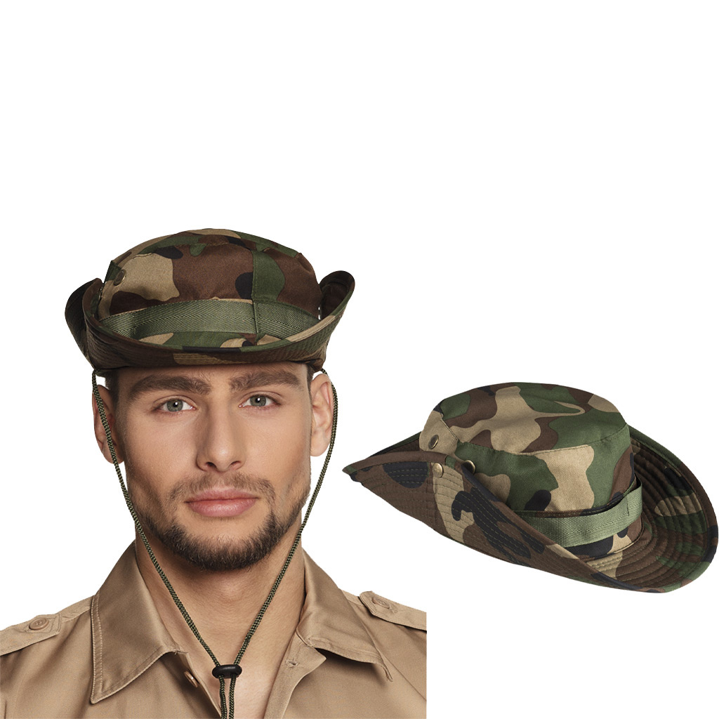uitspraak achter filosoof Leger Camouflage hoed - Partycorner.nl