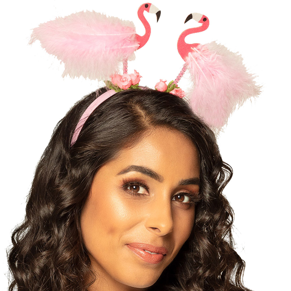 cijfer Magistraat code Roze Diadeem Flamingo's carnaval - Partycorner.nl