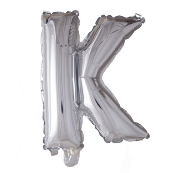 Folieballon letter 'K' zilver