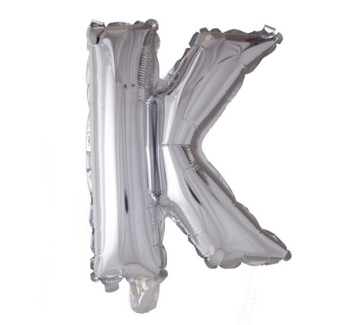 Folieballon letter 'K' zilver