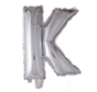 Folieballon letter 'K' zilver