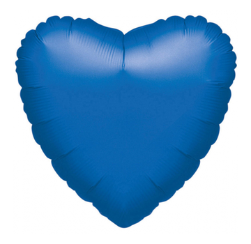 Blanco folieballon hart blauw