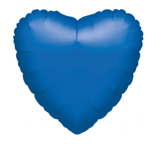 Blanco folieballon hart blauw