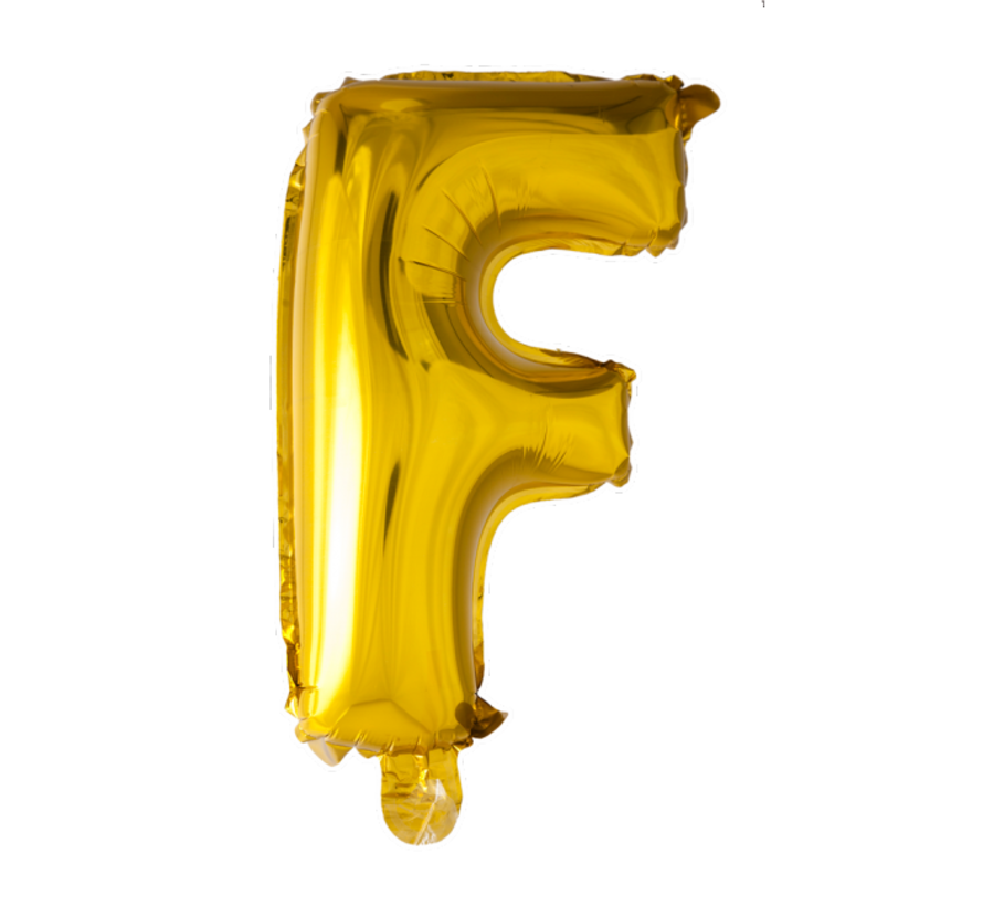 Letter F folie ballon goud