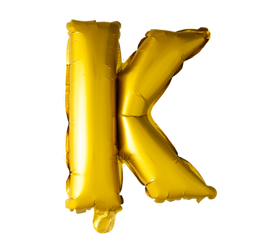 pint dump Realistisch Gouden letters ballon K - Partycorner.nl