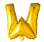 Folie letter ballon W goud