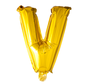 Metallic folie letter ballon V goud